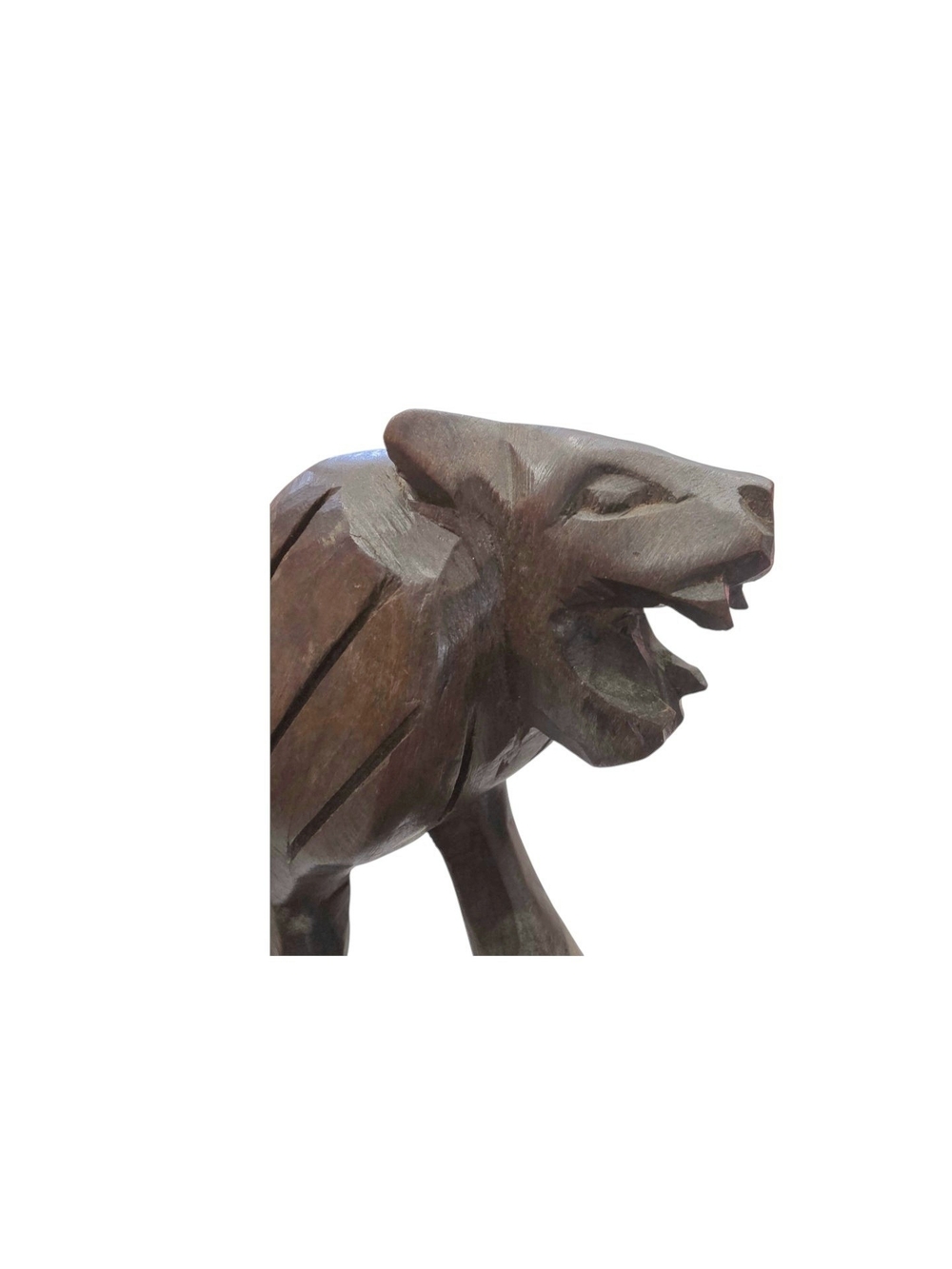 Wood Handcreated Rosewood Tiger Bust Sculpture